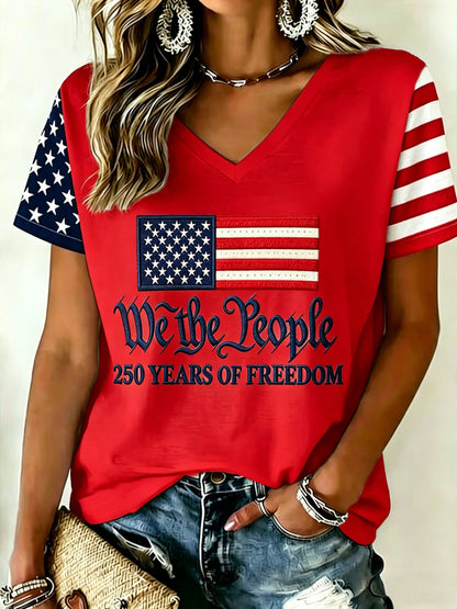 Women's U.S. Founding 250th Anniversary V-Neck T-Shirt