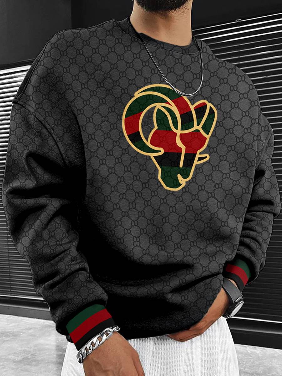 Los Angeles Rams  Men's Crew Neck Sweatshirt Black