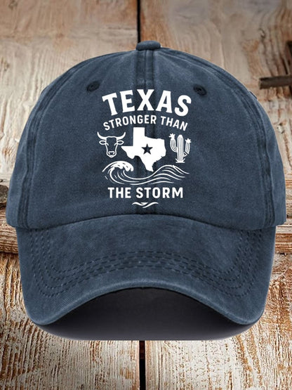 🙏💔Join us in praying for Texas.🙏Unisex Texas Stronger Than The Storm Print Baseball Cap