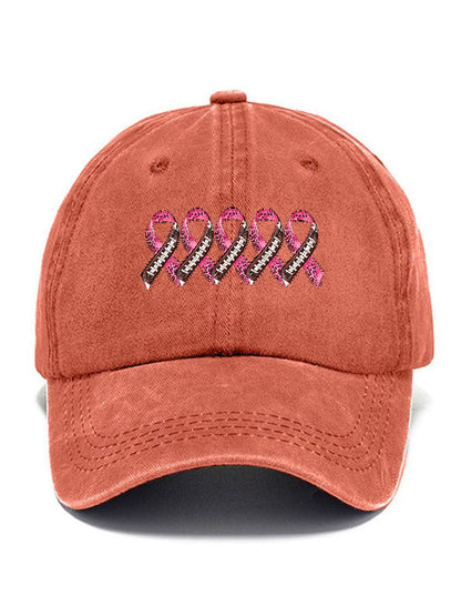 Casual Cancer Ribbon Print Baseball Cap