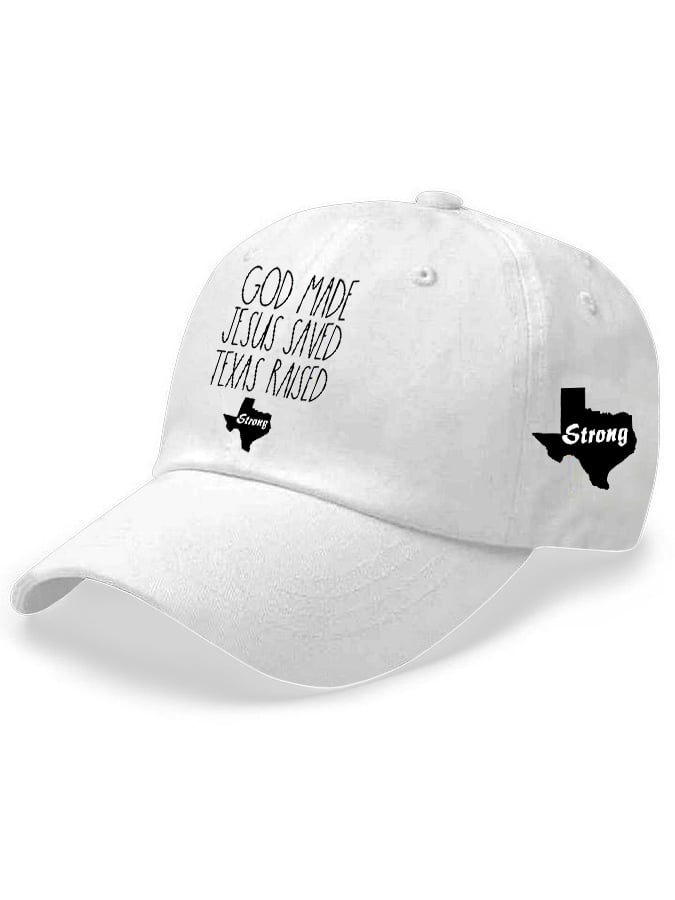 🙏💔Join us in praying for Texas.🙏Retro Texas Strong God Made Jesus Saved Texas Raised Print Baseball Cap
