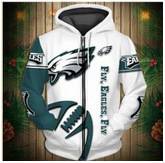 Philadelphia Eagles Men's Casual Zipper Hooded Sweatshirts