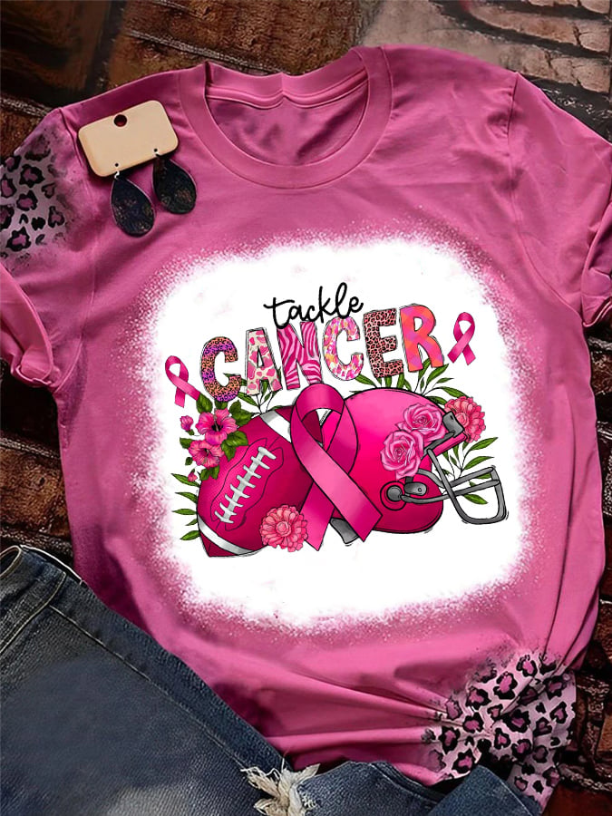 Women's Take Cancer Breast Cancer Print Tee