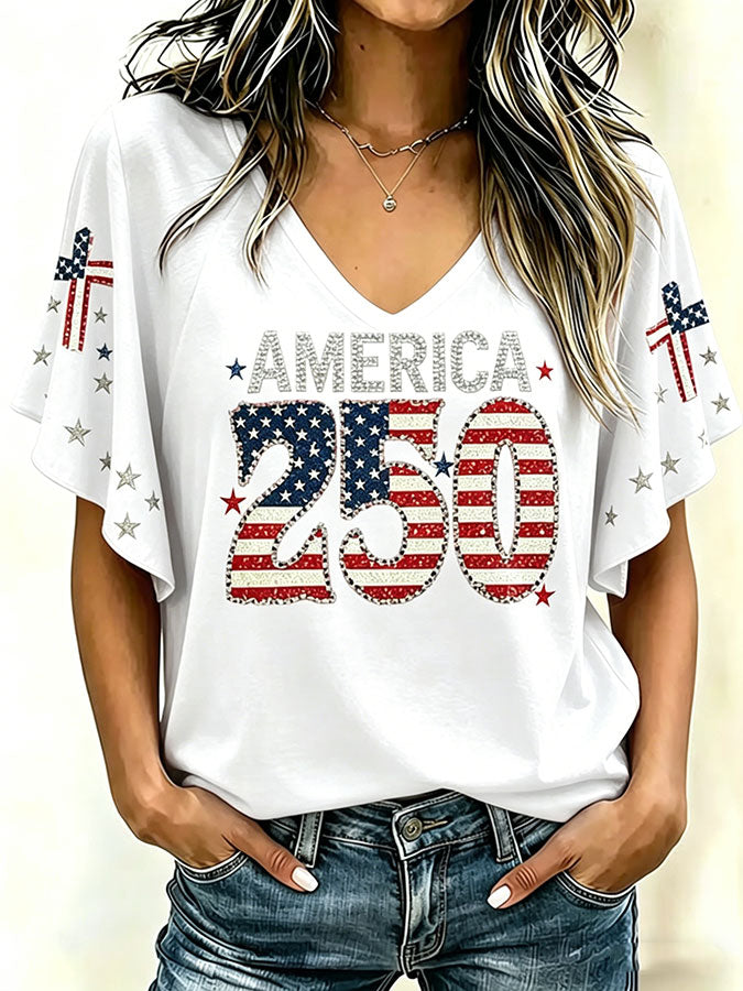 Women'S 250Th Anniversary Printed Casual Top