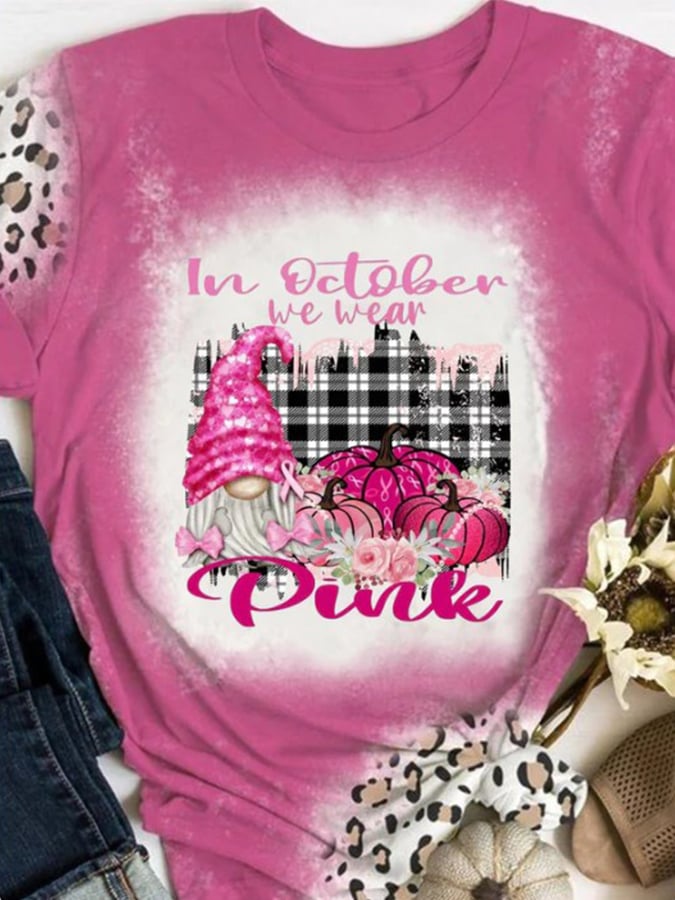 Women's In October We Wear Pink Breast Cancer Awareness T-Shirt