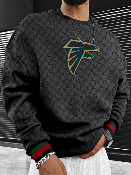 Atlanta Falcons  Men's Crew Neck Sweatshirt Black