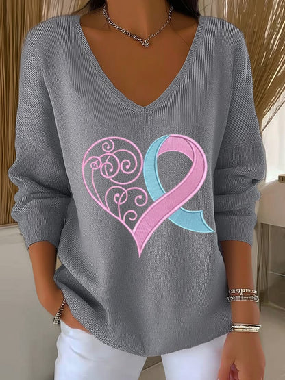 Women's Breast Cancer Awareness Long-Sleeved Top