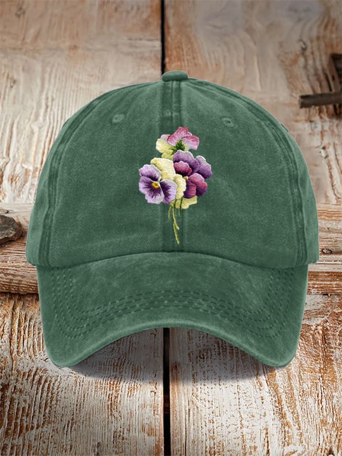 Unisex Distressed Washed Cotton Alzheimer's Awareness Printed Hat