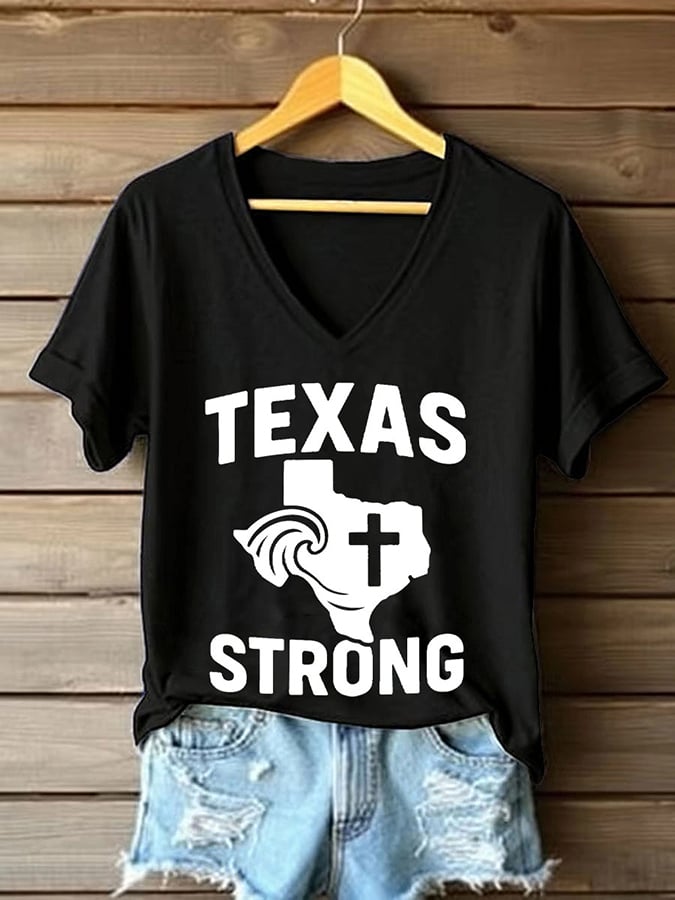 🙏💔Join us in praying for Texas.🙏Women's Texas Strong Print T-shirt