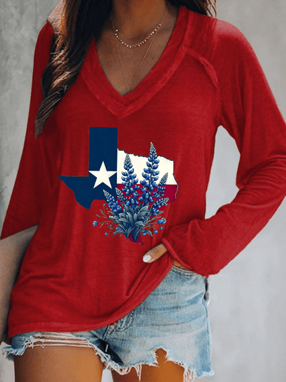 🙏💔Join us in praying for Texas.🙏Women's Texas Strong Printed V-Neck T-Shirt
