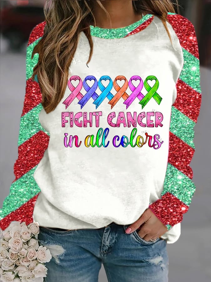 Breast Cancer Print Sweatshirt
