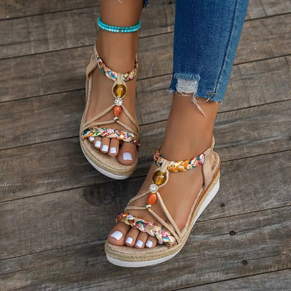 🔥🔥Last Day Promotion 50% OFF🔥Bohemian Wedge Heeled Women's Sandals