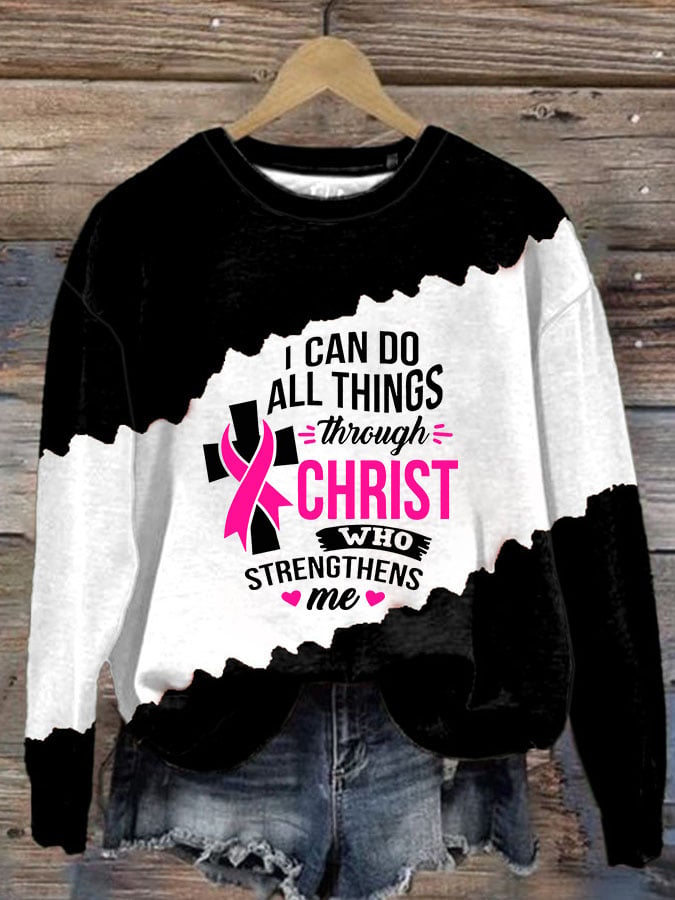 Breast Cancer Women's Printed Long Sleeve Sweatshirt