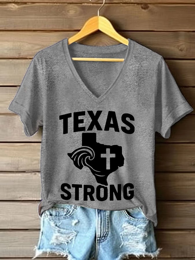 🙏💔Join us in praying for Texas.🙏Women's Texas Strong Print T-shirt