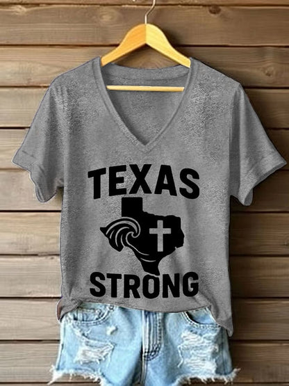 🙏💔Join us in praying for Texas.🙏Women's Texas Strong Print T-shirt