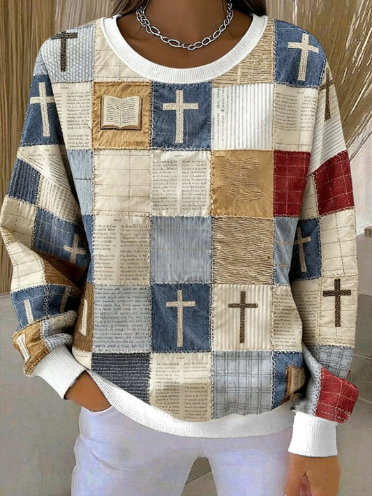 Women's Faith Print Casual Sweatshirt