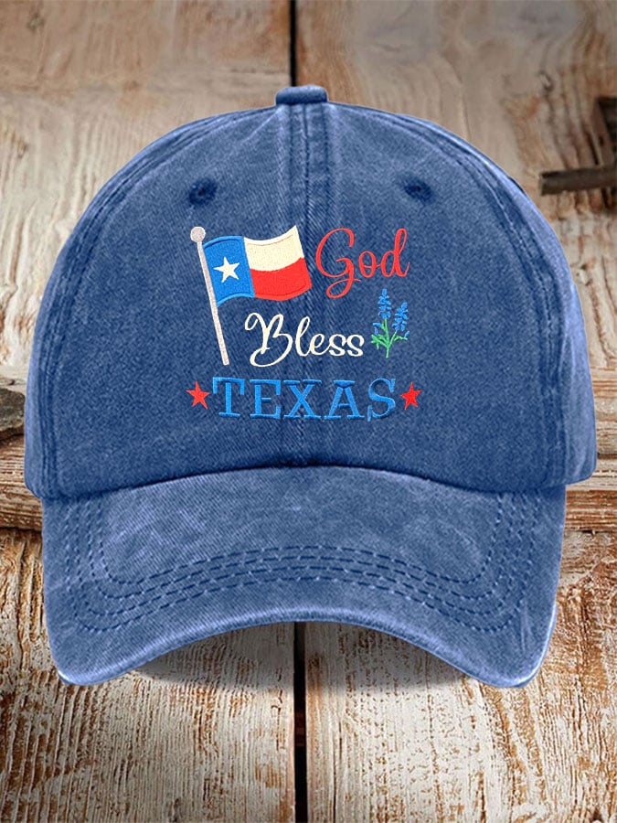 Unisex God Bless Texas Print Baseball Cap