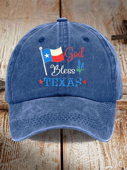 Unisex God Bless Texas Print Baseball Cap