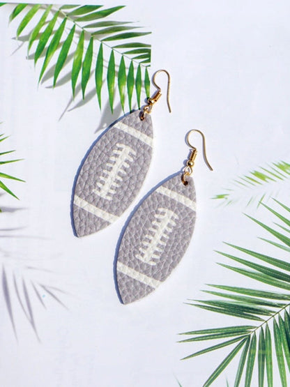 Women's PU Leather Pink Football Earrings