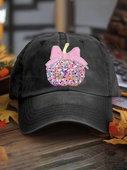 Unisex Pink Pumpkin Breast Cancer Awareness Print Baseball Cap