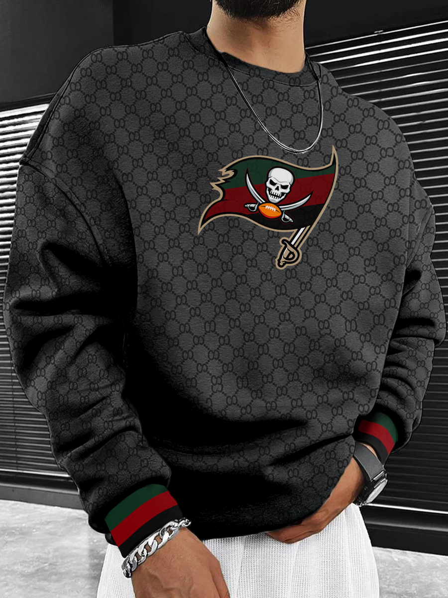 Tampa Bay Buccaneers  Men's Crew Neck Sweatshirt Black