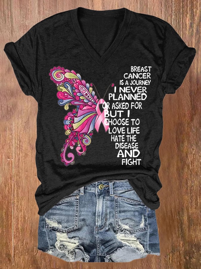Breast Cancer Women's Printed T-Shirt