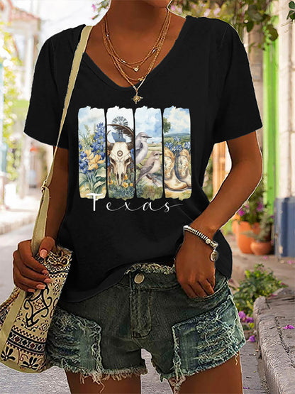 🙏💔Join us in praying for Texas.🙏Women's Texas Strong  Printed Short-Sleeved T-Shirt