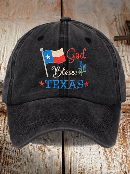 Unisex God Bless Texas Print Baseball Cap