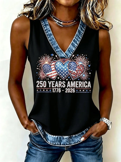 Women's Independence Day Casual Printed Tank Top