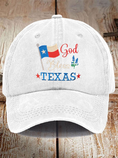 Unisex God Bless Texas Print Baseball Cap