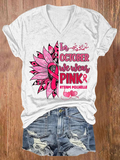 Breast Cancer Women's Printed T-Shirt