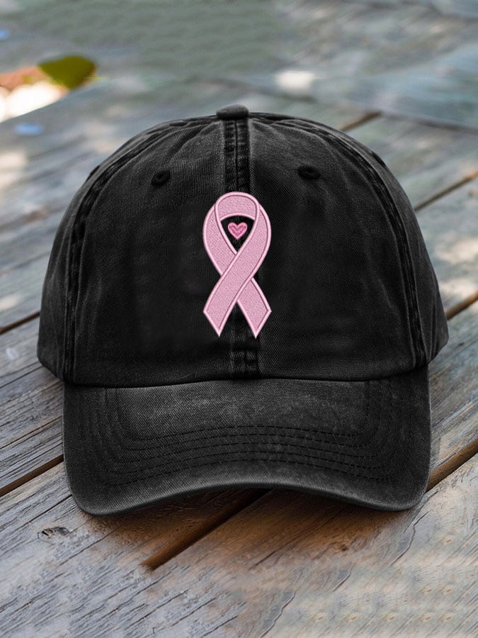 Breast Cancer Ribbon Print Hat