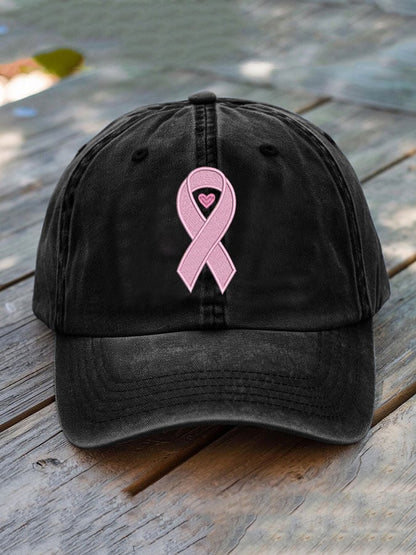 Breast Cancer Ribbon Print Hat