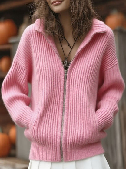 Women's Casual Solid Color Long Sleeve Cardigan