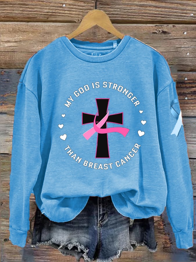 Breast Cancer Women's Printed Long Sleeve Sweatshirt
