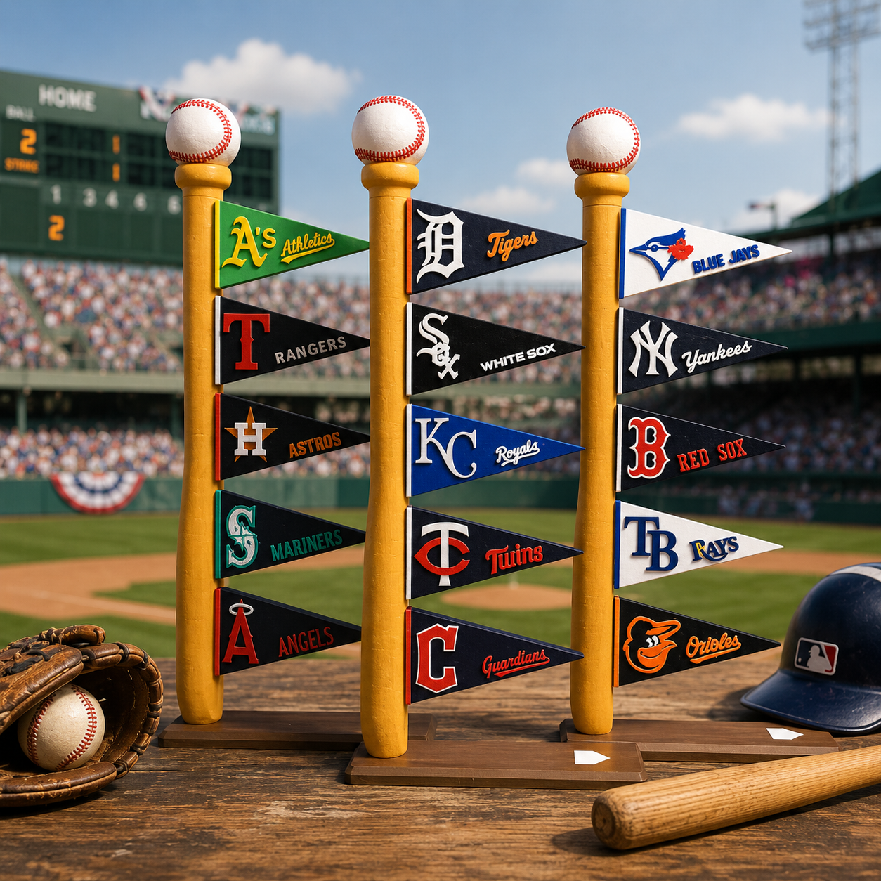 MLB indoor baseball flag display
