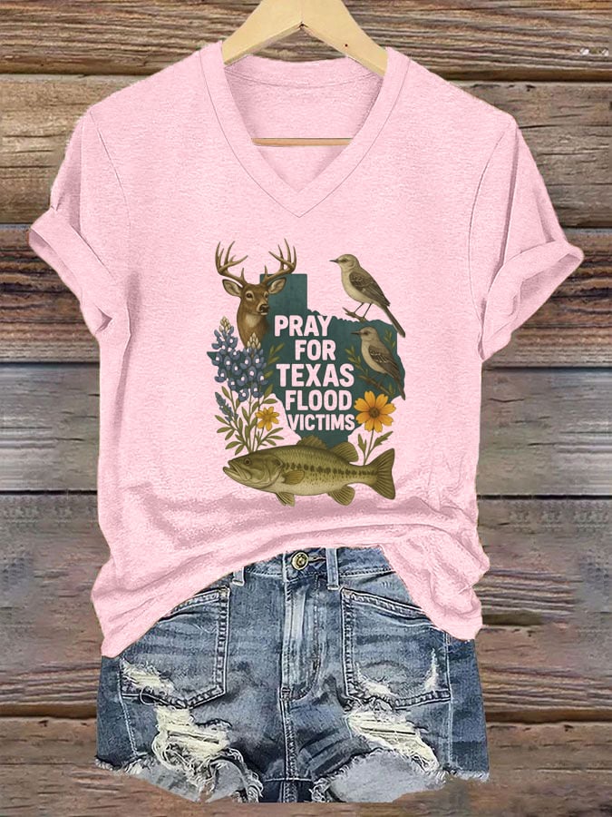 🙏💔Join us in praying for Texas.🙏Women's Pray For Texas Print T-shirt