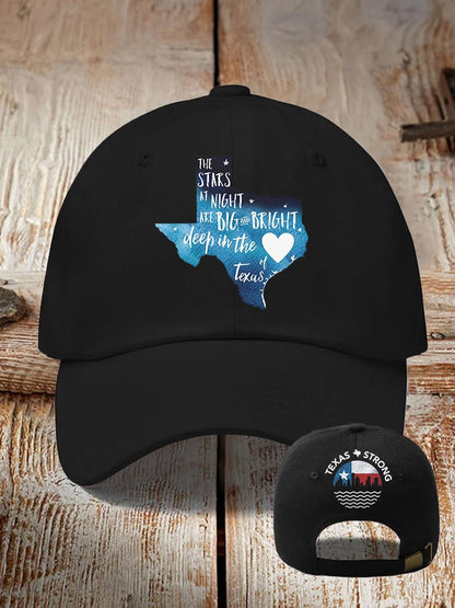 🙏💔Join us in praying for Texas.🙏Retro Texas Strong The Stars At Night Are Big And Bright Deep In The Heart Of Texas Print Baseball Cap