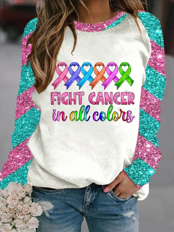Breast Cancer Print Sweatshirt