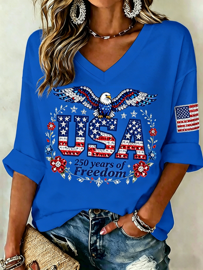 Women's 250th Anniversary Hot Diamond Printed Top