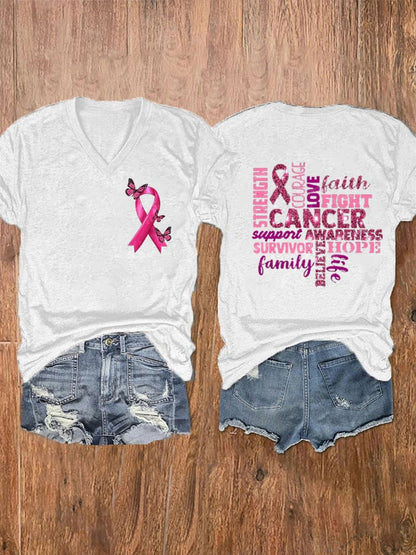 Women's Fight Breast Cancer Print T-Shirt