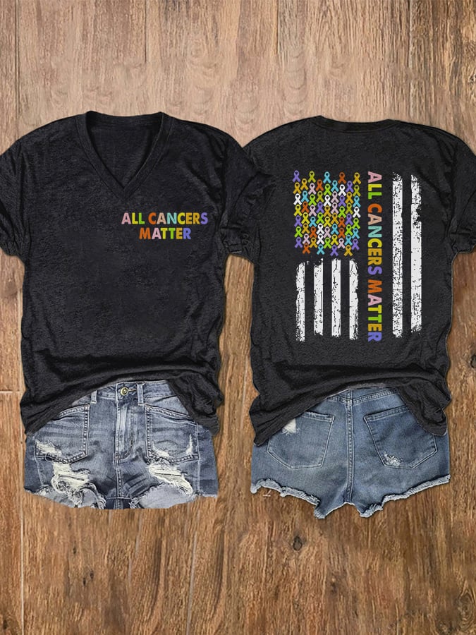 Women's All Cancers Matter Cancer Awareness T-Shirt