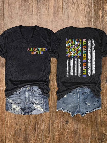 Women's All Cancers Matter Cancer Awareness T-Shirt