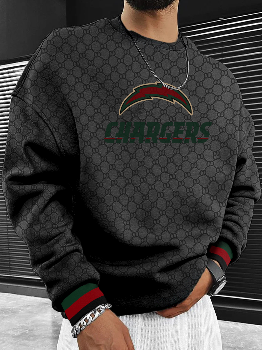 Los Angeles Chargers  Men's Crew Neck Sweatshirt Black