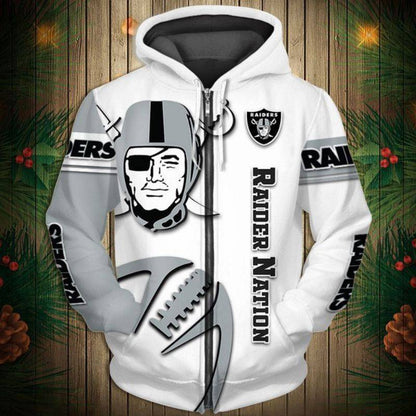 Las Vegas Raiders  Men's Casual Zipper Hooded Sweatshirts
