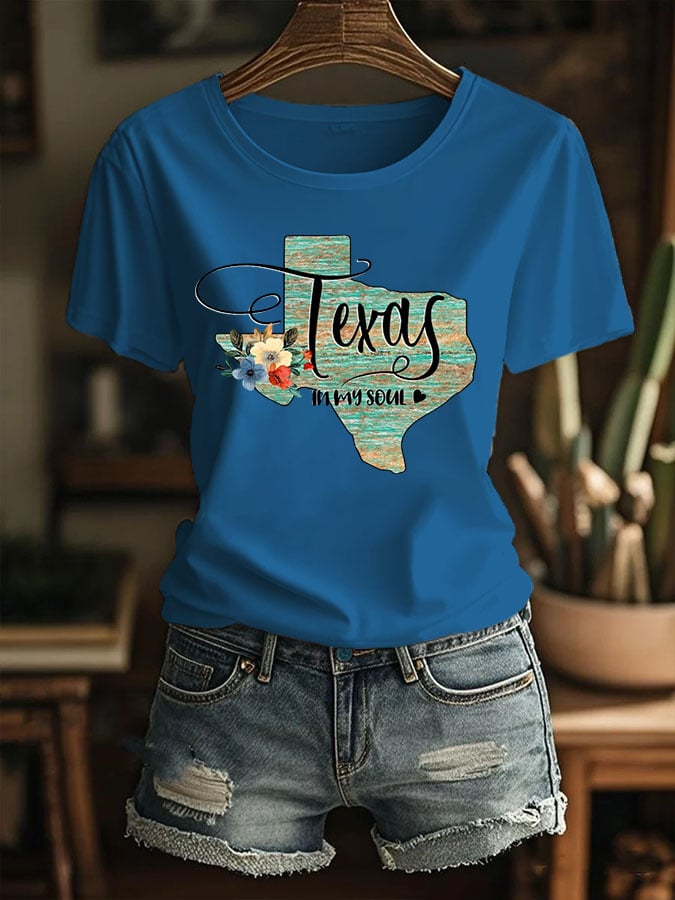 🙏💔Join us in praying for Texas.🙏Women's Texas In My Soul Print T-shirt