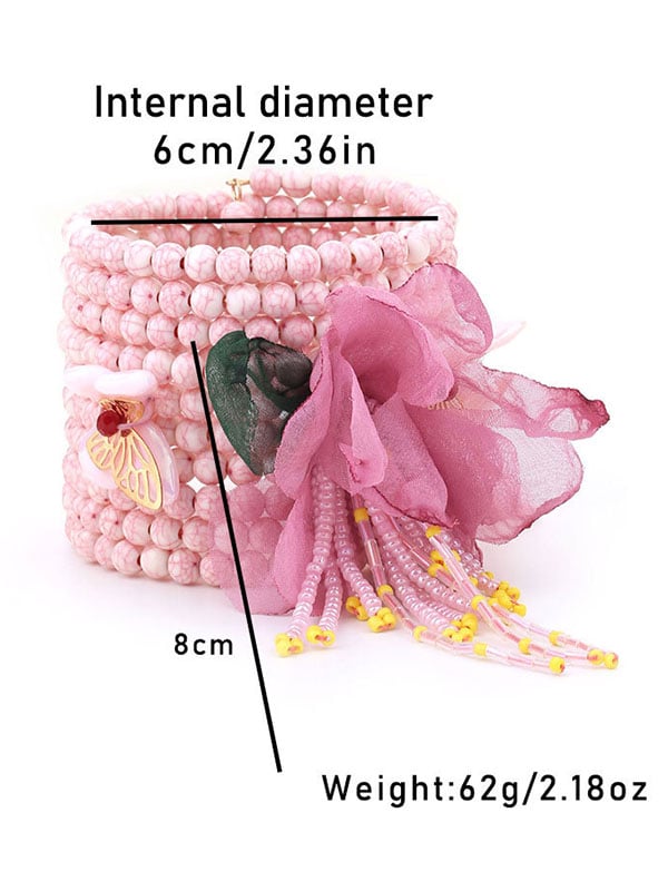 Breast Cancer Awareness Pink Floral Bracelet