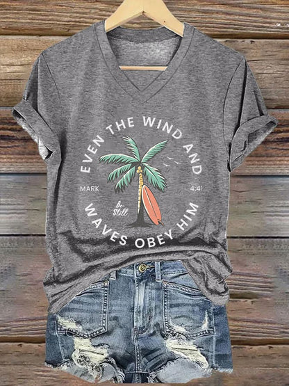 Women'S Casual Christian Scripture Graphic Print Short Sleeve T-Shirt