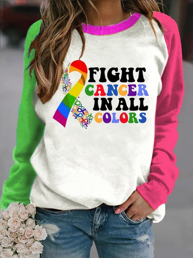 Fashionable Wine Glass Print Long Sleeve Sweatshirt