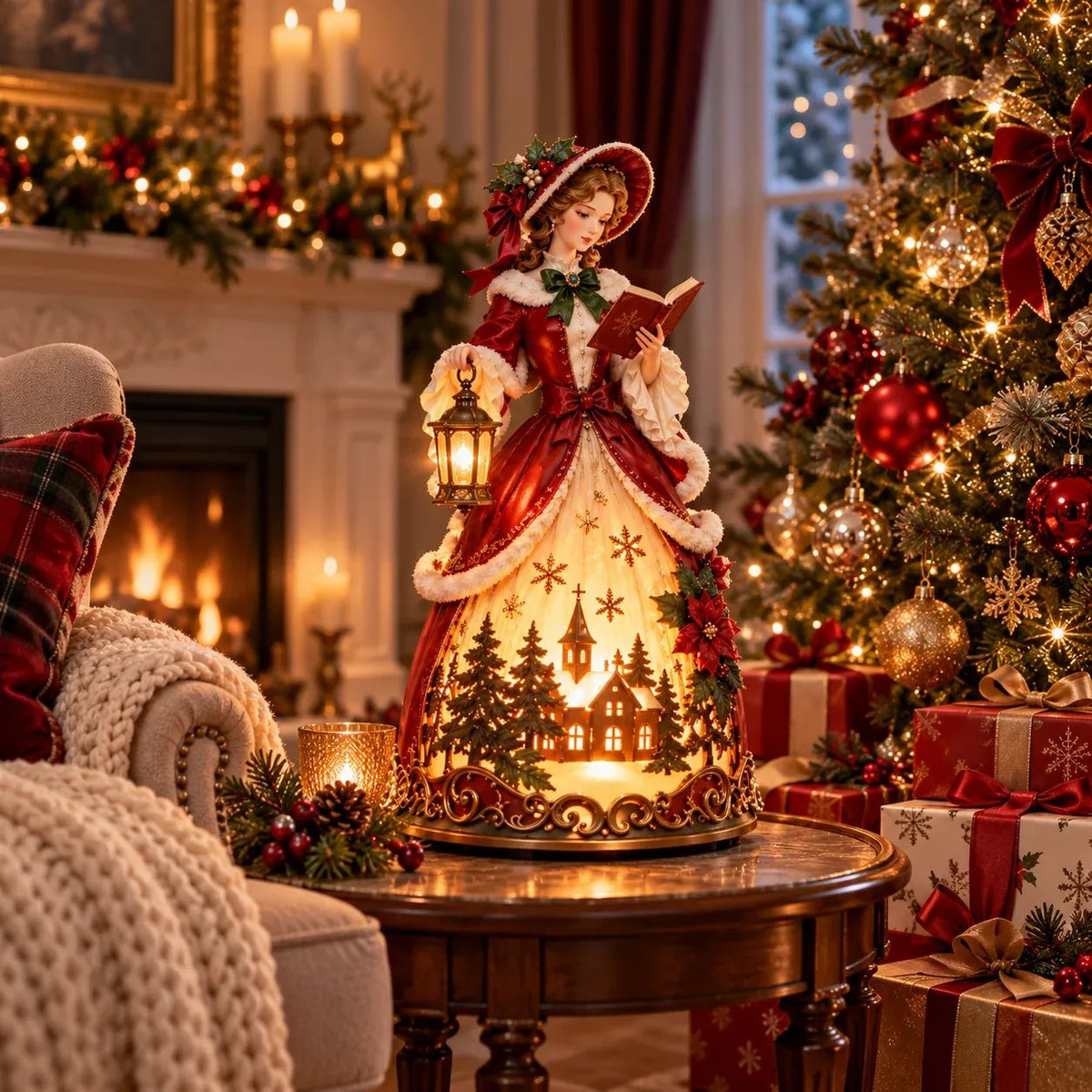 🎄 Victorian Christmas Caroler Lighted Tabletop Lamp